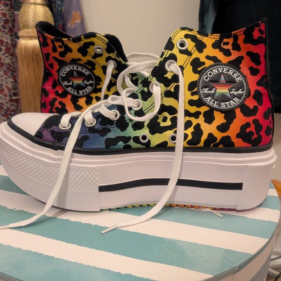 Converse All Stars Shoes - Converse 2024 Pride collection flatform sneaker, size 8.5